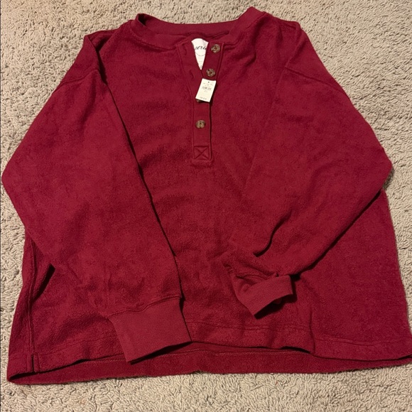 aerie Sweaters - Aerie Red Button-Up Top